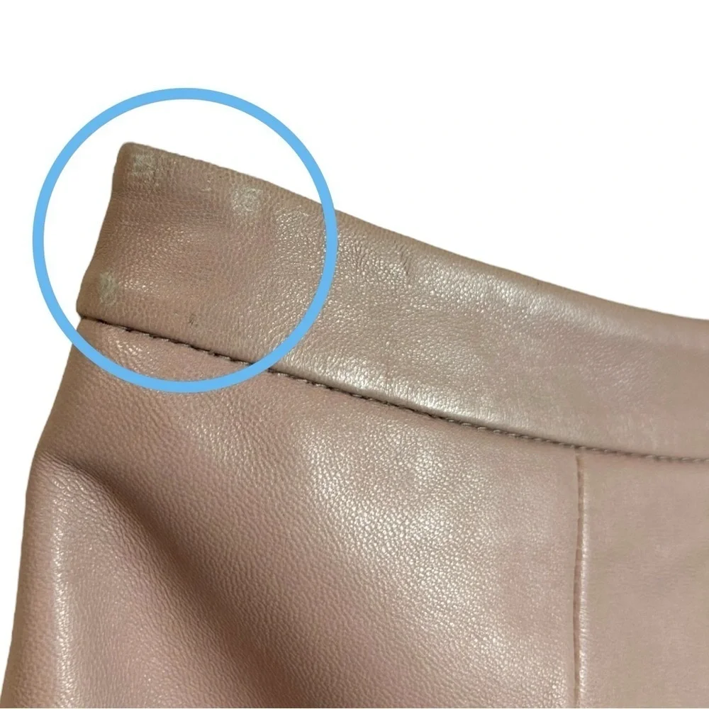 Michelle Mason, Women’s Lambskin Leather Asymmetric Mini Skirt Blush Pink Size 0